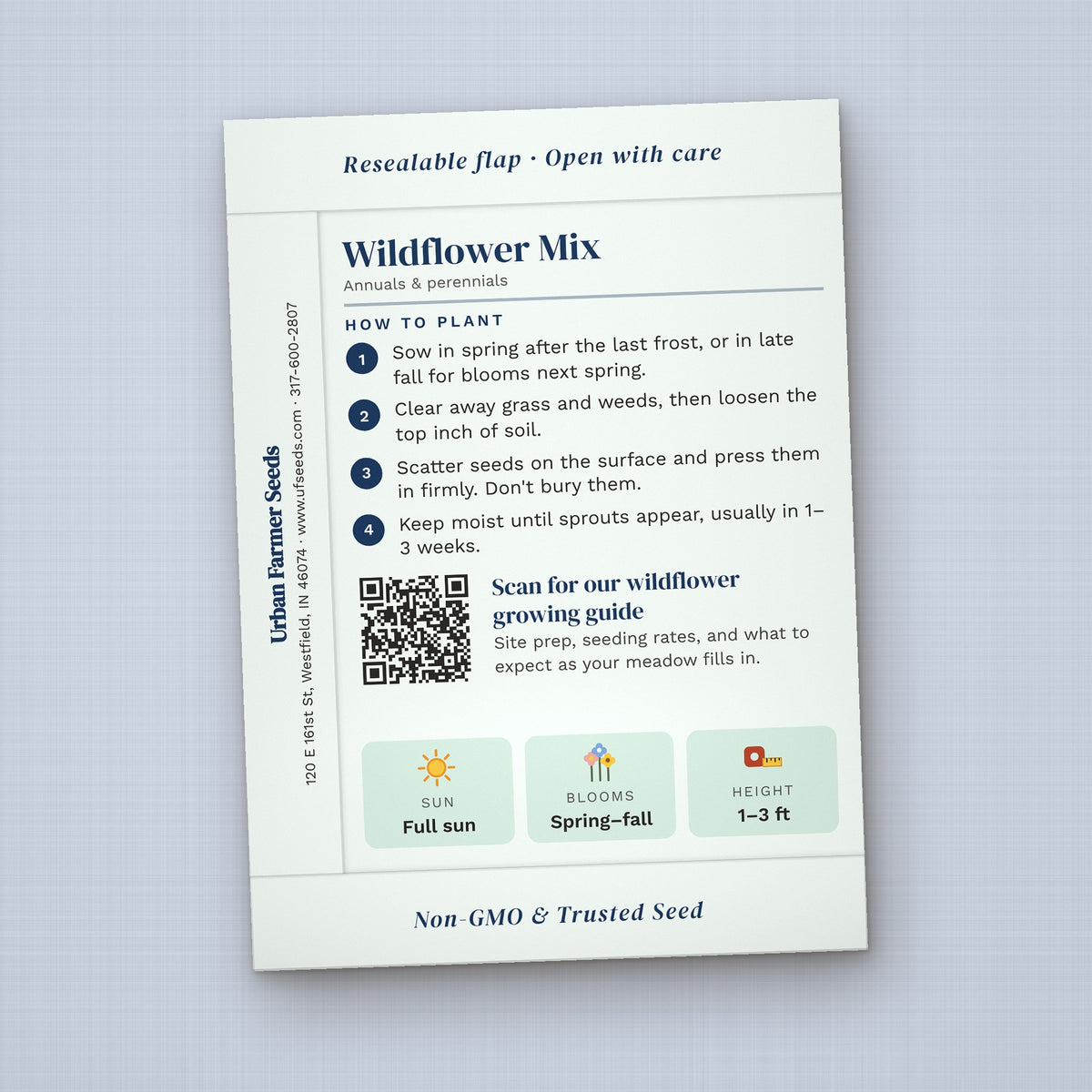 Welcome to the Neighborhood seed packet favor, back with planting instructions