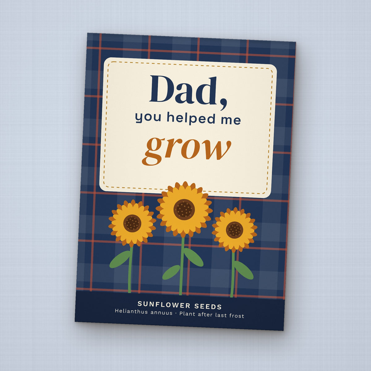 Dad, You Helped Me Grow seed packet favor, front