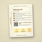 Bee Friendly seed packet favor, back with planting instructions