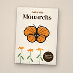 Save the Monarchs seed packet favor, front