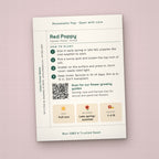 Gifts That Grow seed packet favor, back with planting instructions
