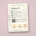 Time to Put Down Roots seed packet favor, back with planting instructions