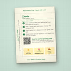 Bug Buddies Garden seed packet favor, back with planting instructions