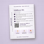Another Year in Bloom seed packet favor, back with planting instructions
