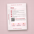 Love You a Bunch seed packet favor, back with planting instructions