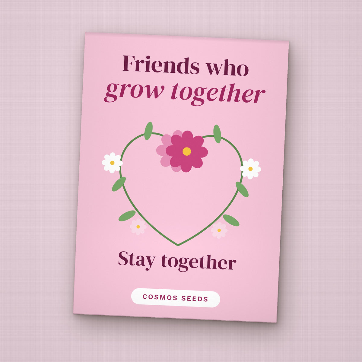 Friends Who Grow Together seed packet favor, front