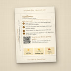 A Celebration of Life seed packet favor, back with planting instructions
