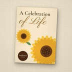 A Celebration of Life seed packet favor, front