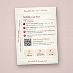 I Am With You Always seed packet favor, back with planting instructions