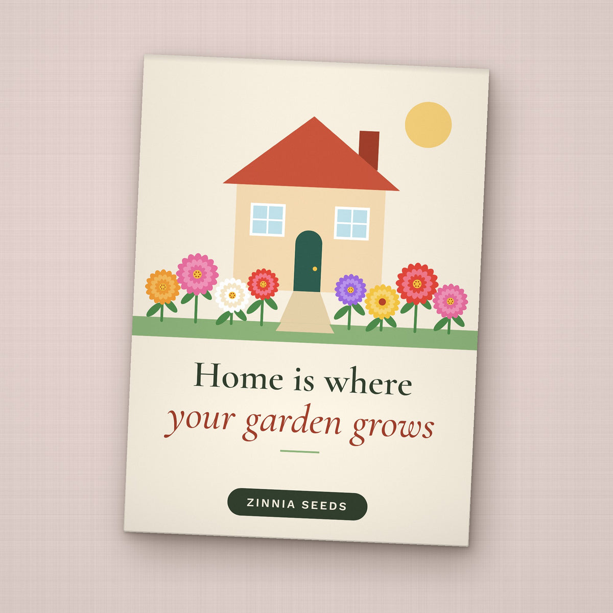 Home Is Where Your Garden Grows seed packet favor, front