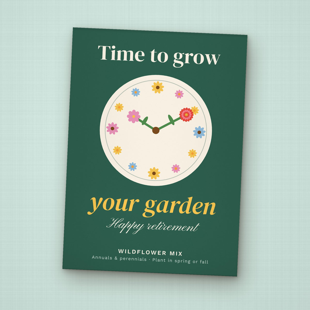 Time to Grow Your Garden seed packet favor, front
