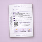 Blooming Love for Mom seed packet favor, back with planting instructions