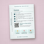 Thank You for Your Care seed packet favor, back with planting instructions