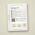 We Grow Because of You seed packet favor, back with planting instructions