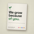 We Grow Because of You seed packet favor, front