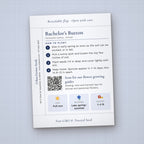 Thanks for Helping Us Bloom seed packet favor, back with planting instructions