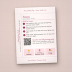 Love in Bloom seed packet favor, back with planting instructions
