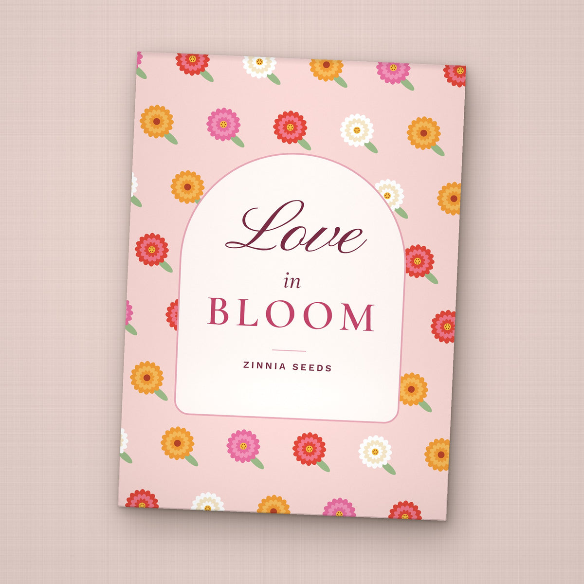 Love in Bloom seed packet favor, front