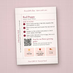 Mr. & Mrs. seed packet favor, back with planting instructions