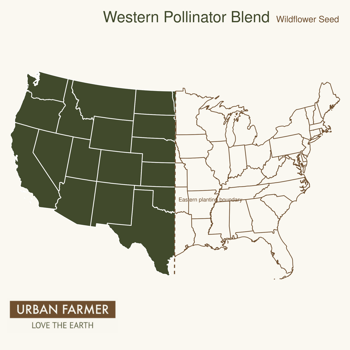 Western Pollinator Blend growing region map