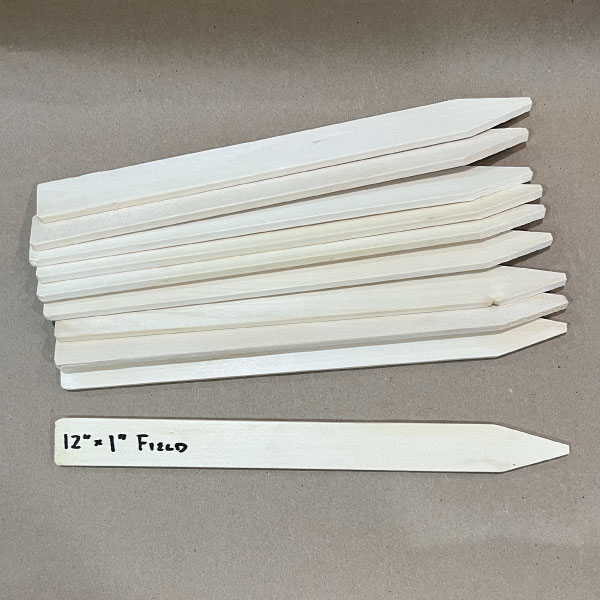 12" x 1 1/8" Wooden Field Stakes Urban Farmer